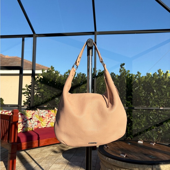 Rebecca Minkoff  | Michelle Large Genuine Leather Hobo Bag | Blush | LIKE-NEW - Picture 4 of 13